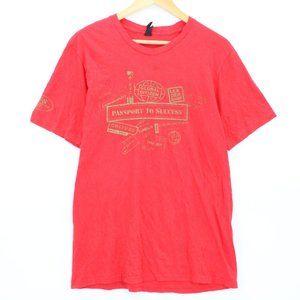 Vintage The Concert Tee Shirt Mens Red Short Sleeve Global Citizen Logo Size M